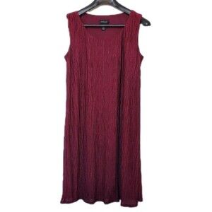 R & M Richards Knee Length Pearl Pleat Tank Dress 12 Stretch Summer Lightweight